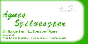 agnes szilveszter business card