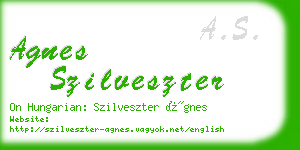 agnes szilveszter business card